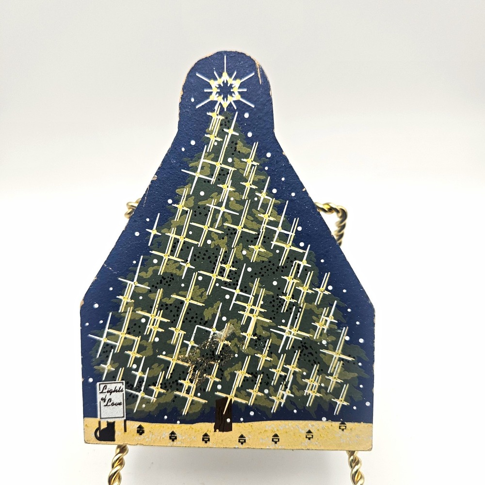 The Cat's Meow Lights of Love Tree Wood Hunterdon Medical Center signed 1997